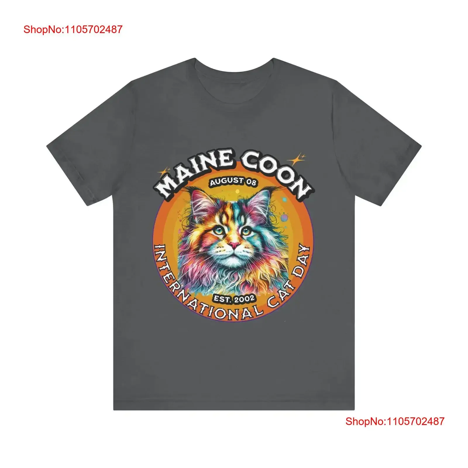 International Cat Day T Shirt Maine Coon s Top Animal Lover Mom Dad for Him Her vintage Washed Soft Stylish Versatile