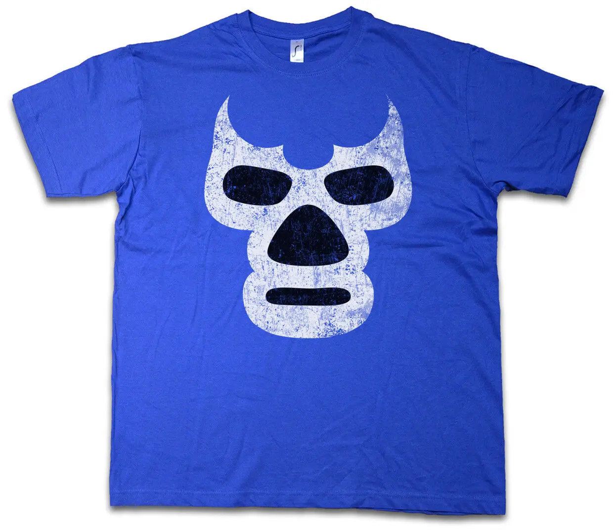 LUCHADOR niebieski DEMON t-shirt zapaśnik zapaśnik meksykański Łaciński maska Latino