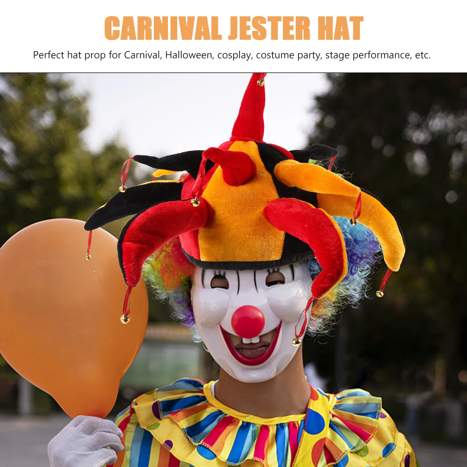 

1pc For Carnival Hat Adult Carnival Costume Party Bell Design Hat Comfortable Fit Performance Prop Headwear