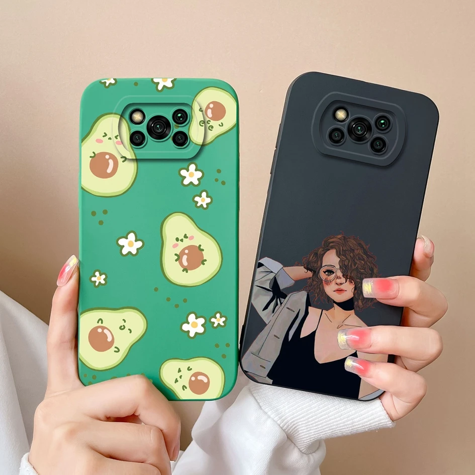 Phone Cover For Xiaomi Poco X3 Pro NFC GT Cases Avocado Cartoon Pattern Shockproof Soft Silicone Coque For Xiaomi PocoX 3 Fundas