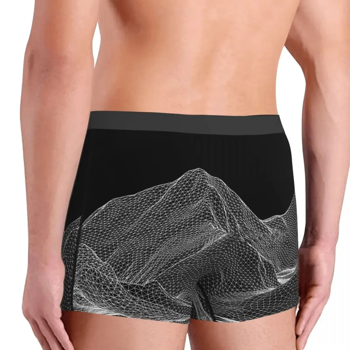 Mount Everest White On Black 3D Three Dimensional Underpants Homme Panties Male Underwear Print Shorts Boxer Briefs