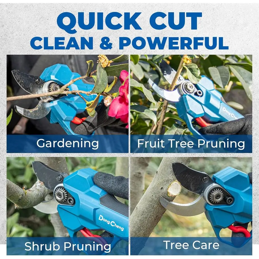 20V Brushless Electric Pruning Shears, 4 Cutting Levels up to 35 mm, Professional Brushless Motor, 2.0 Ah Battery, 2 A Charger,