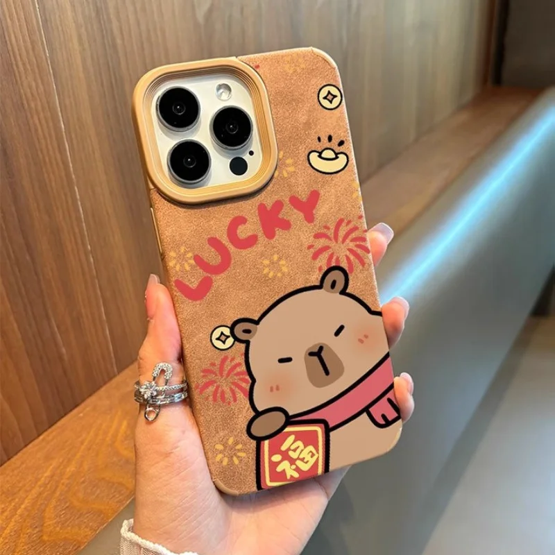 

Cute Capybara New Year Phone Case For Vivo Y500 Pro Y39 T4X 5G Y29 4G IQOO Z10X Z10 Turbo Neo 11 10 Pro 15 13 X50 Soft Cover
