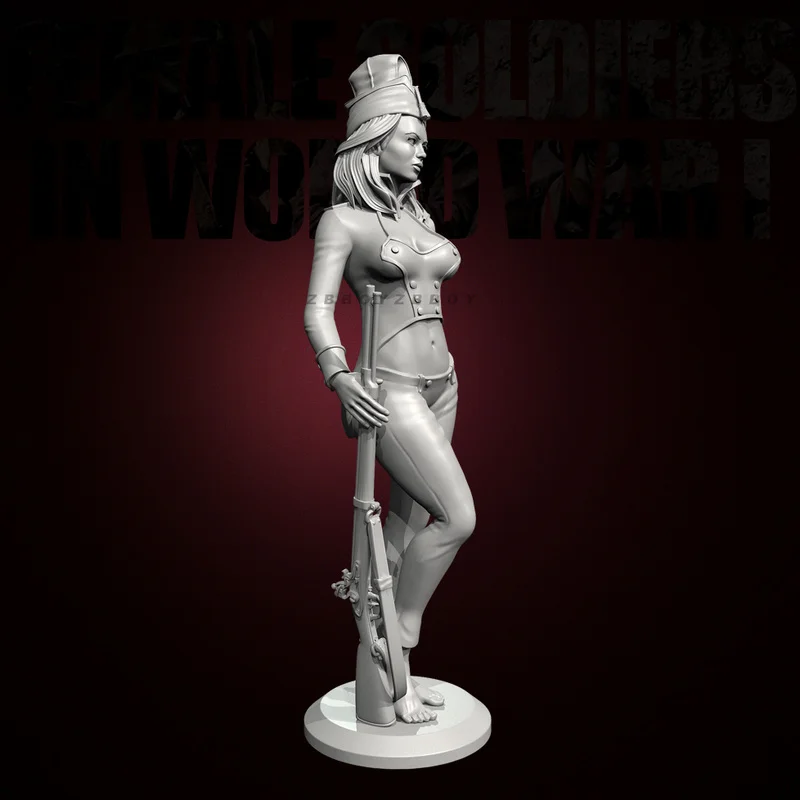 

38 мм 50 мм 75 мм фигурка из смолы, женские солдаты в Wwi Gk, микроминиатюрная 3d печатная белая модель игрушки в разобранном виде и неокрашенная