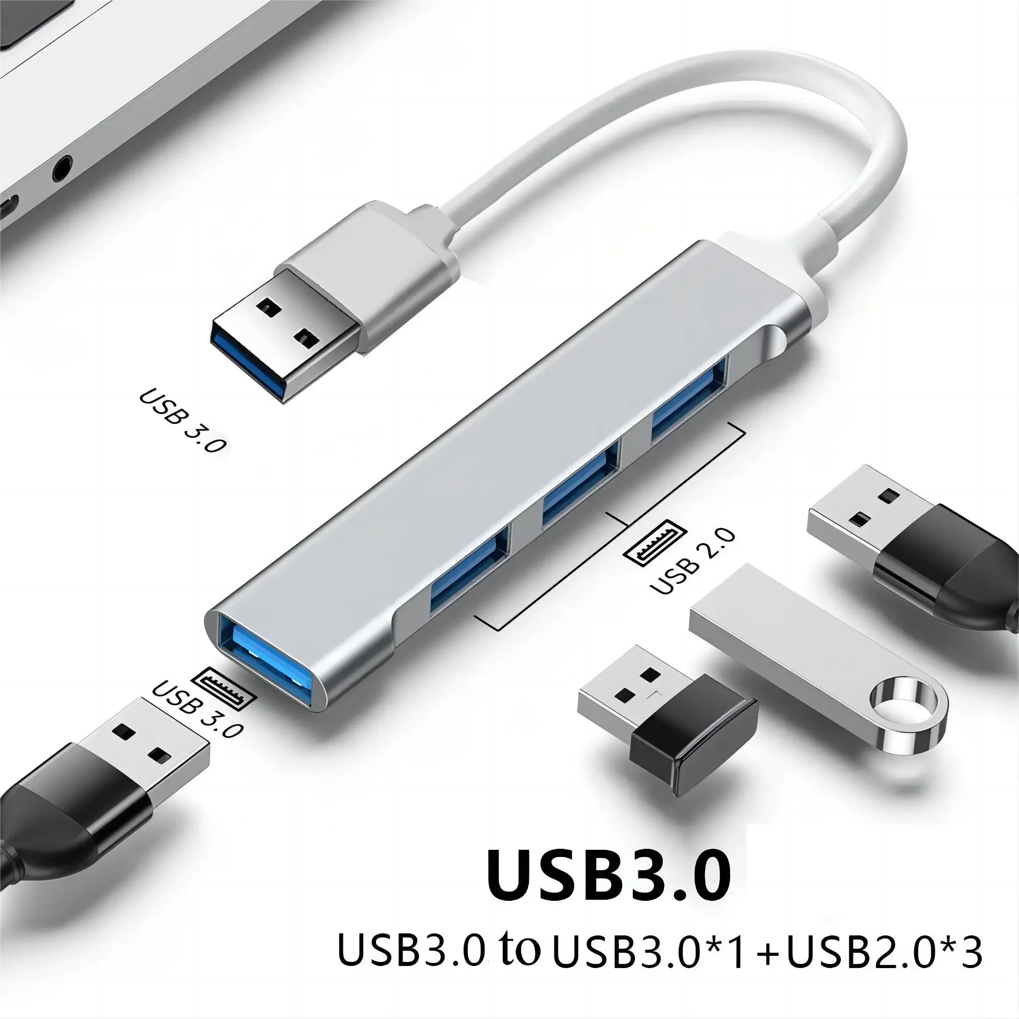 4 Ports USB HUB TYPE C Hubs USB C Docking Station USB 3.0 Splitter OTG Adapter 5G High Speed For PC Laptop Macbook Accessories