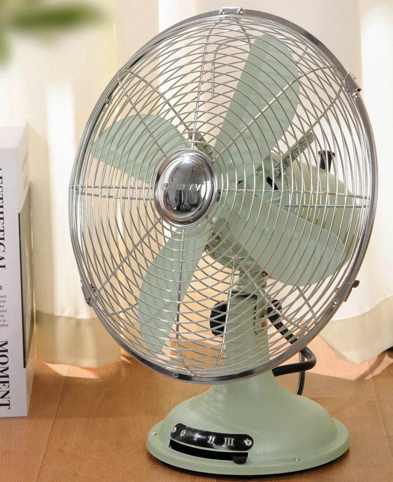 Old-fashioned Floor-to-ceiling Desktop Home Desktop Japanese Table Fan Metal Electric Fan Small