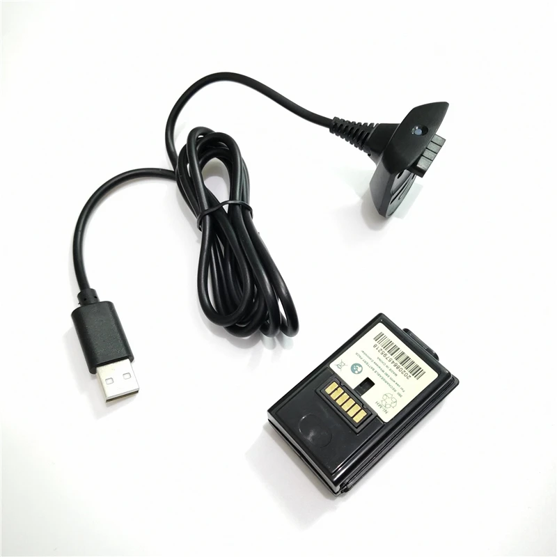 Xbox 360用充電式バッテリーパック,ワイヤレスゲームコントローラー,USB充電ケーブル付き交換用バッテリー,4800mah,1個,2個