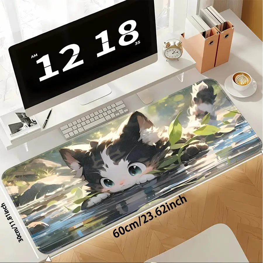 Cartoon Cat- overlock Mouse Pad office Pad Keyboard Mouse Pad Game Console Pad Desk accessories Computer Laptop Pad