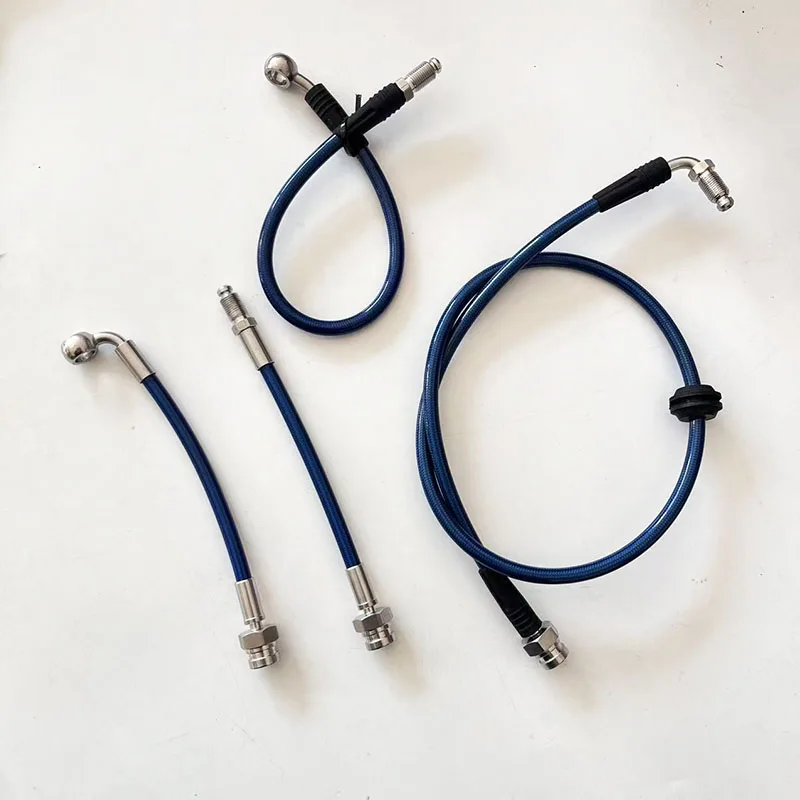 Motorcycle Cars Hydraulic Brake Hose Line Stainless Steel Joint Male M10x1 Famale Automobile Racing Disc Brake Clutch Oil Pipe