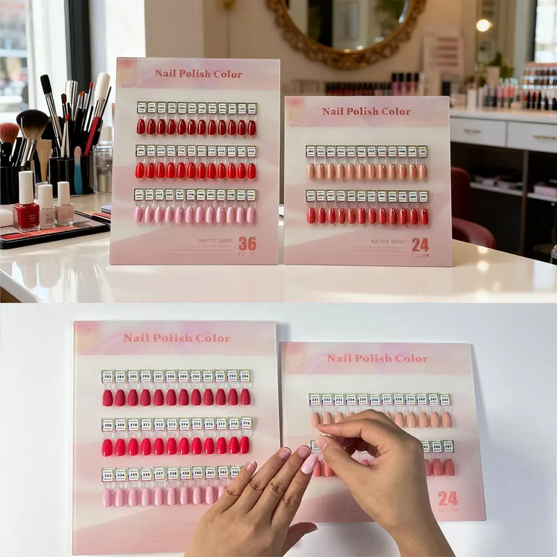 

Nail Art Display Board Acrylic Nail Color Testing Plate Nail Tips Display Stand Nail Gel Swatch Sample Showing Shelf Salon Tools