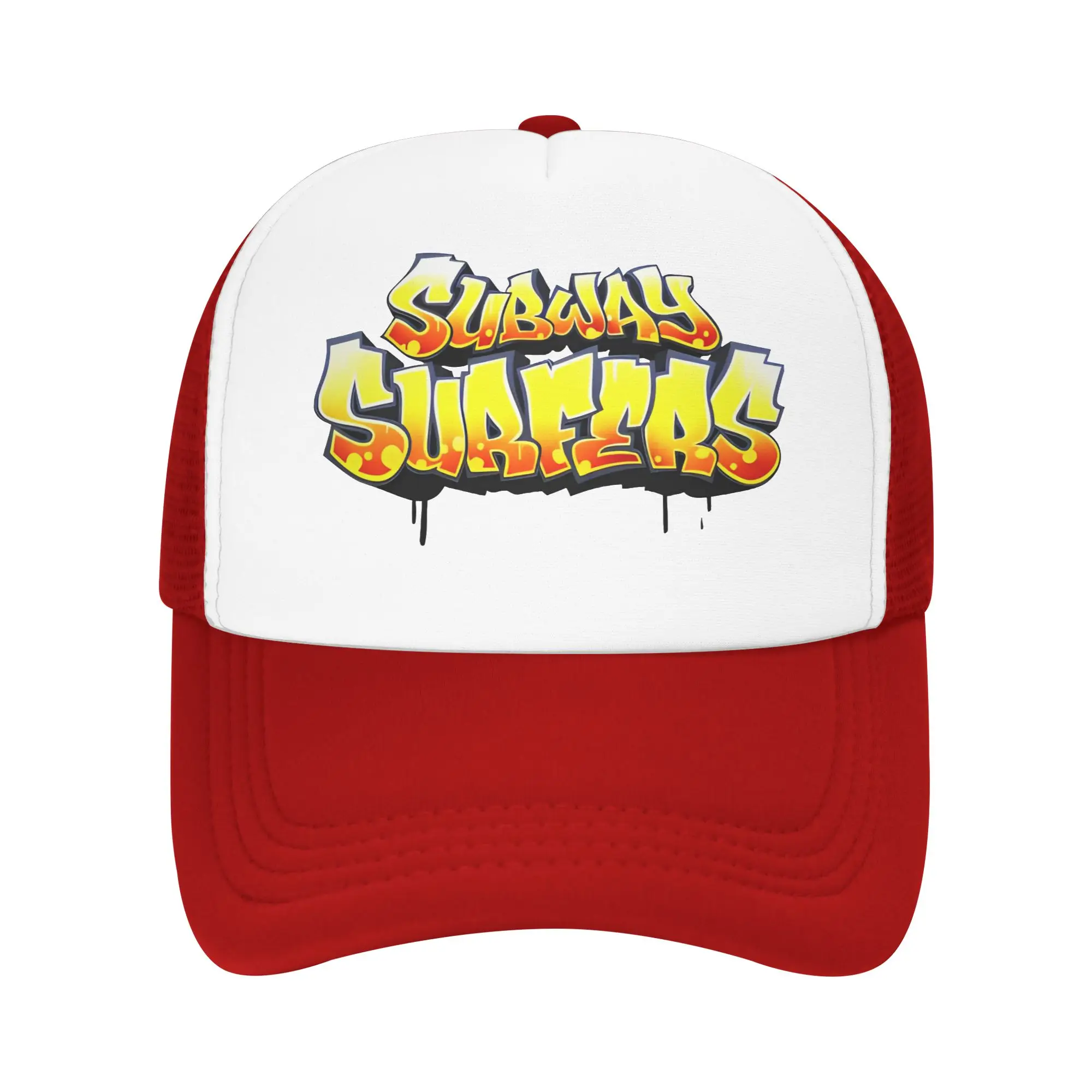Subways Surfers Mesh Golf Hat Caps Merch for Women Men Adjustable Snapback Mesh-Back Cooling Breathable Caps