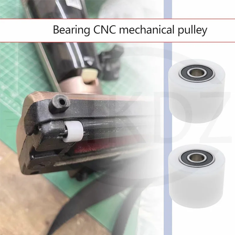 30mm -150mm White Nylon Roller Wheel Double Bearing Pulley Plastic Bearing CNC Guiding Wheel Flat Belt Idler Bore 6 10 15mm