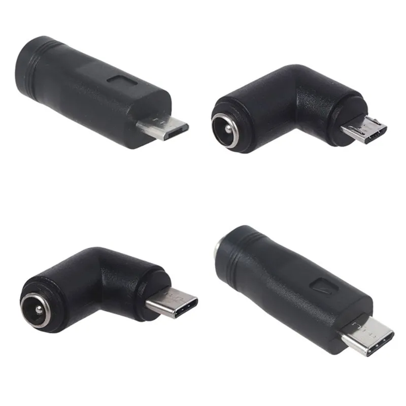 USB tipo C/Micro USB macho a DC 5,5x2,1mm conector hembra CC adaptador de corriente Jack de barril de carga para teléfono tableta MP3 MP4