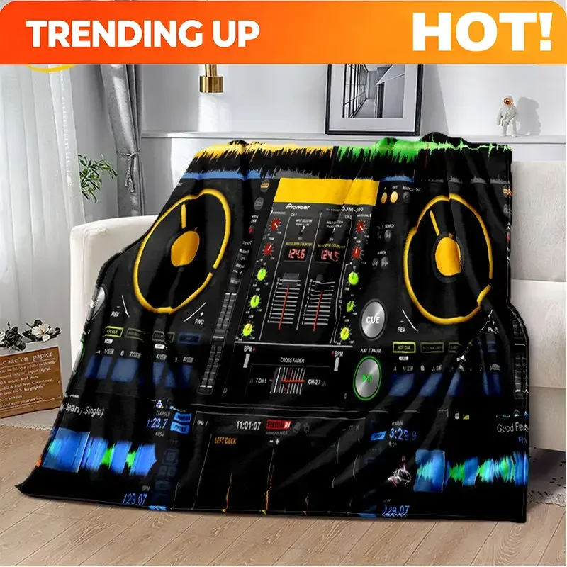 Customize 3D Cool DJ Music Screen Keyboard Soft Plush Blanket,Flannel Blanket Warm Throw Blanket for Living Room Bedroom Bed Sof