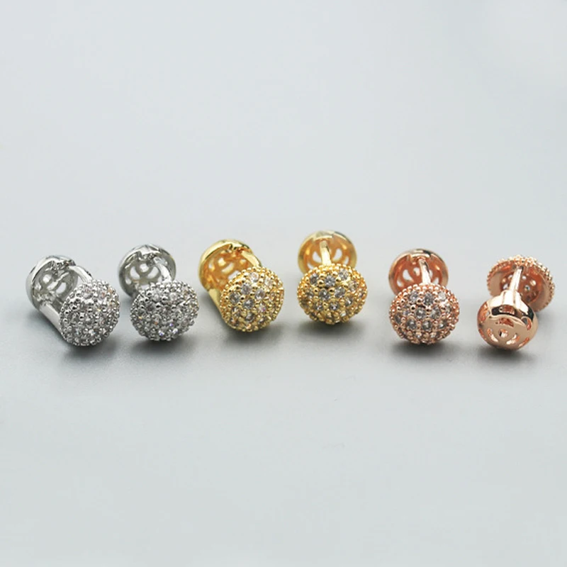 1 PCS Cute Double Side Full CZ Pave Round Shape Piercing Hoop Earring Copper Closed Round Ear Cartilage Cuff Jewelry Wholesale
