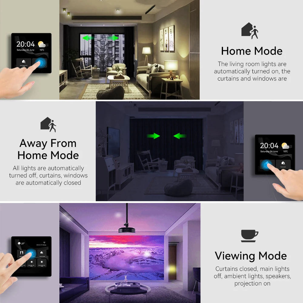 Smart Home Zigbee Gateway 4inch  Smart Central Control Panel  Home Gateway Smart Home