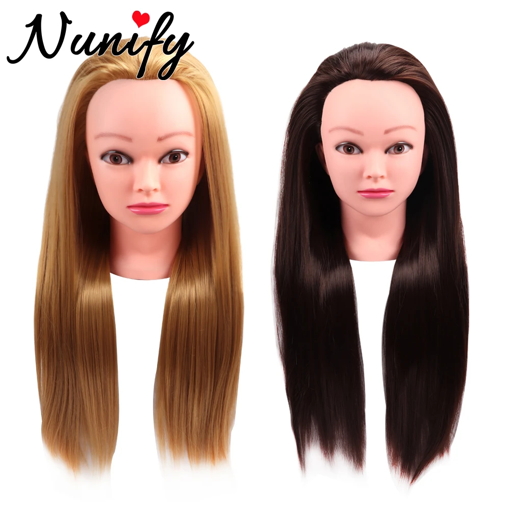 

Голова манекена из синтетических волос, тренировочная голова для парикмахера с подставкой, манекен, косметологическая голова куклы для плетения, укладки, керлинга