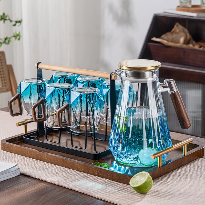 

Internet celebrity high temperature resistant glass water cup household living room high value drinking cup teacup set hospitali