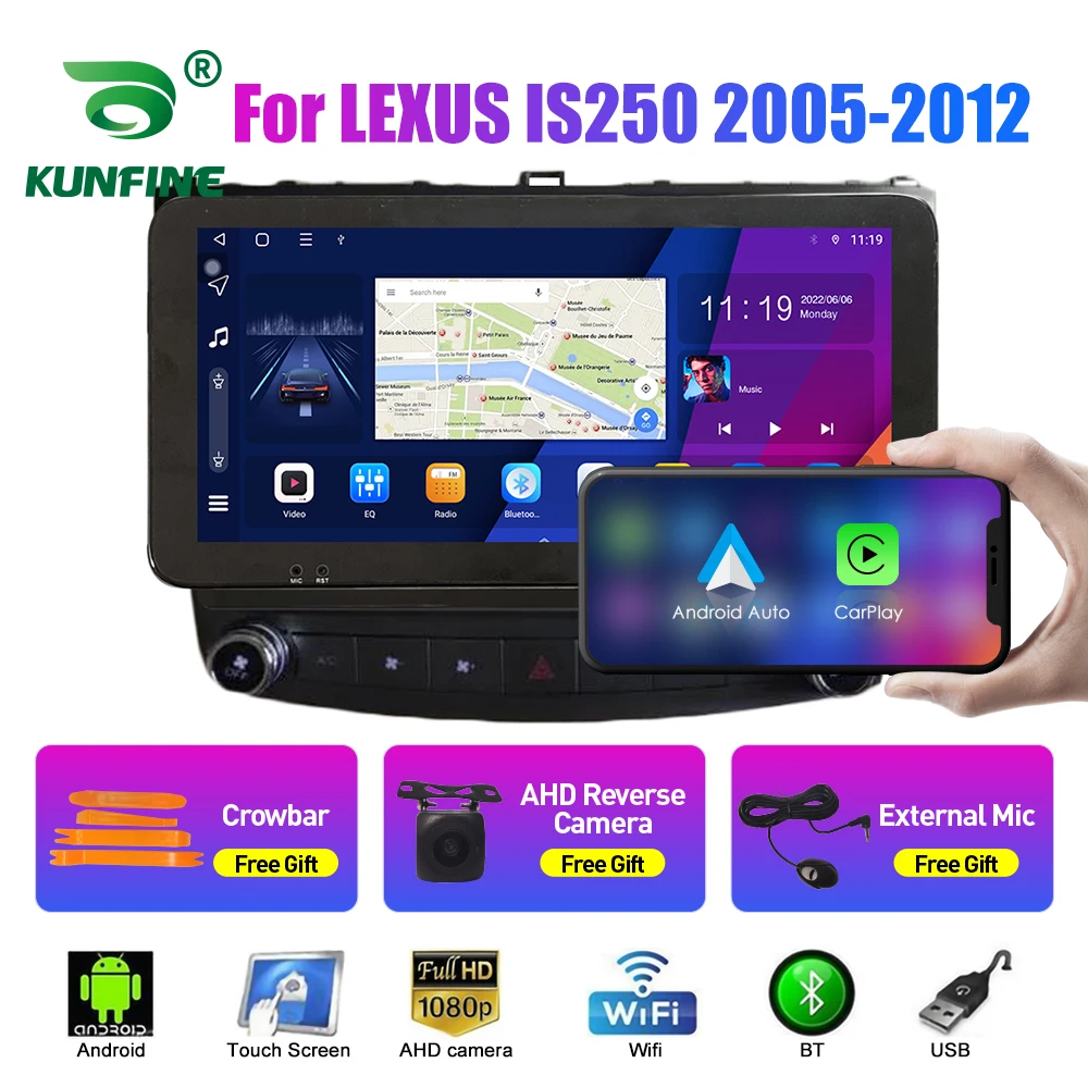 

Автомобильный радиоприемник 10,33 дюйма для LEXUS IS250 2005-2012 2Din Android Восьмиядерный автомобильный стерео DVD GPS навигатор плеер QLED экран Carplay