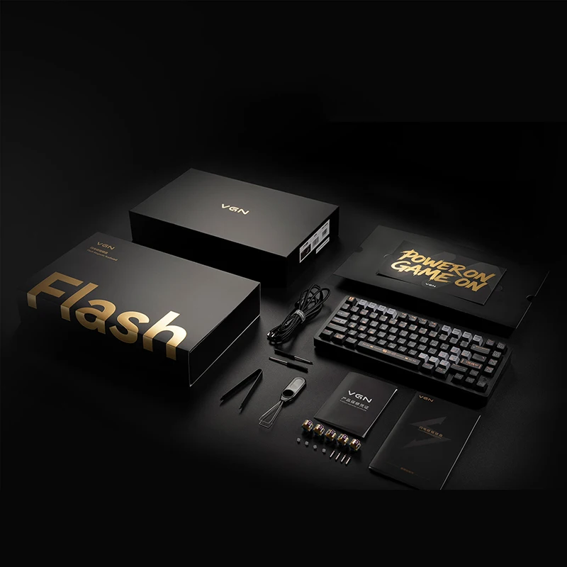2025 VGN Flash Electromagnetic Switch Keyboard 75 Gaming Customized Gasket Hot Swap Low Latency Mechanical Keyboard