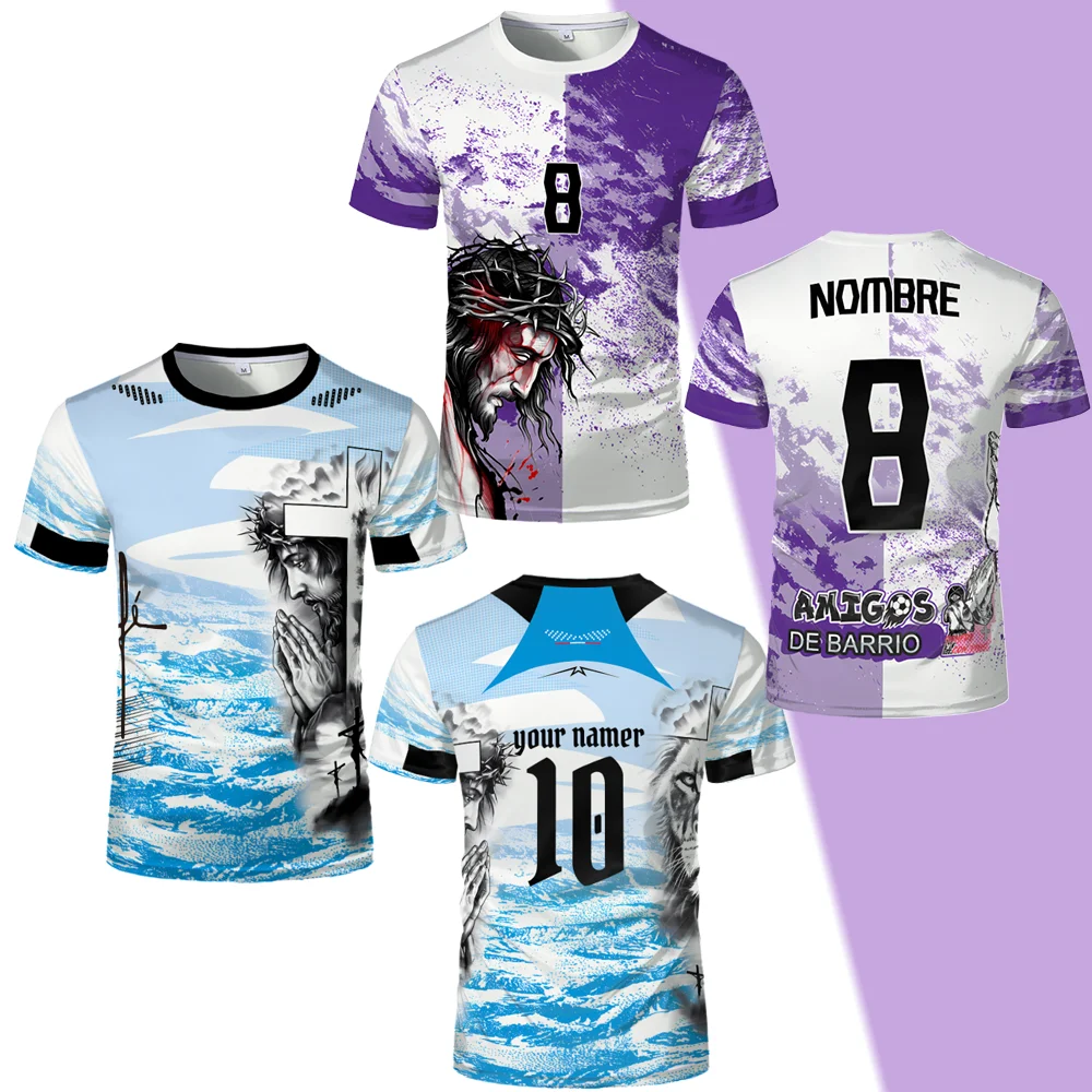 

Summer Men's Jesus Christ Printed Jersey Breathable Quick-drying Retro T-shirt Y2K T-shirt Unisex Oversized Short-sleeved Tops