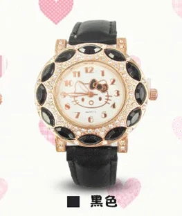 Hot Sanrio Wristwatch Hello Kitty Watch with Diamond Belt for Women's Quartz Wristwatch Children's Student Cartoon Watch