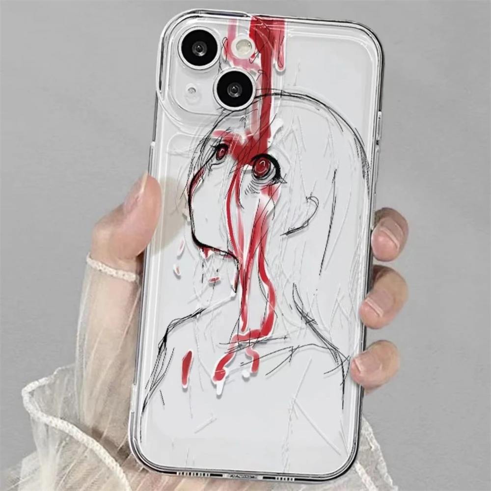 Japan luxury blood sacrifice girl Clear Case for protection iPhone 15 14 13 12 11 14 Pro Max soft cover