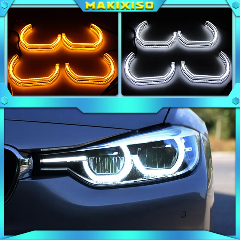 

LED Angel Eyes For BMW E60 E61 LCI 528i 530i 535i 550i M5 2007-10 Halogen Headlight Car Lights Accessories Halo 3D DTM LCI Style