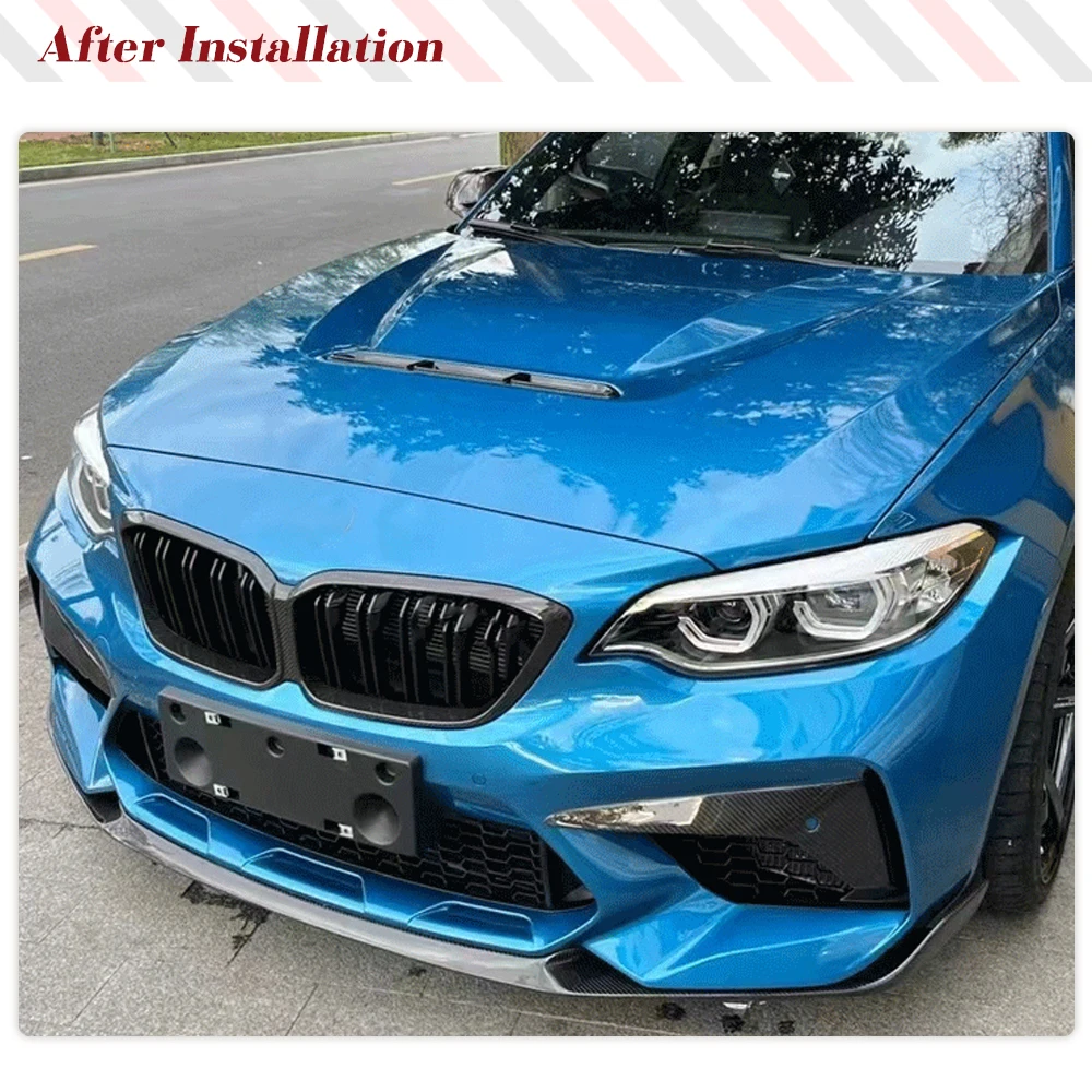 Prepreg Dry Carbon Car Front Racing Grille for BMW F87 M2 M2C 2019 2020 Competition Front Body Kits Middle Grille Frame Mesh