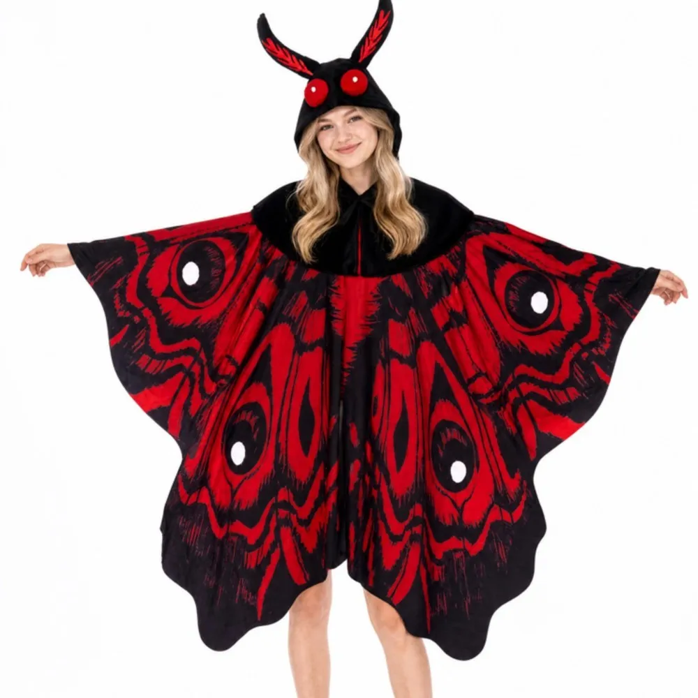 Moth Bat Cosplay Costume Hooded Cloak Stage Performance Clothes Roleplay Uniform Outfits Halloween Carnival Party Women Adult view 4