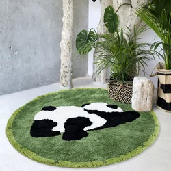 Cute Cartoon Panda Round Carpets for Bed Room Decoration Rugs Living Room Plush Carpet Home Fluffy Area Rug Thicken Floor Mat