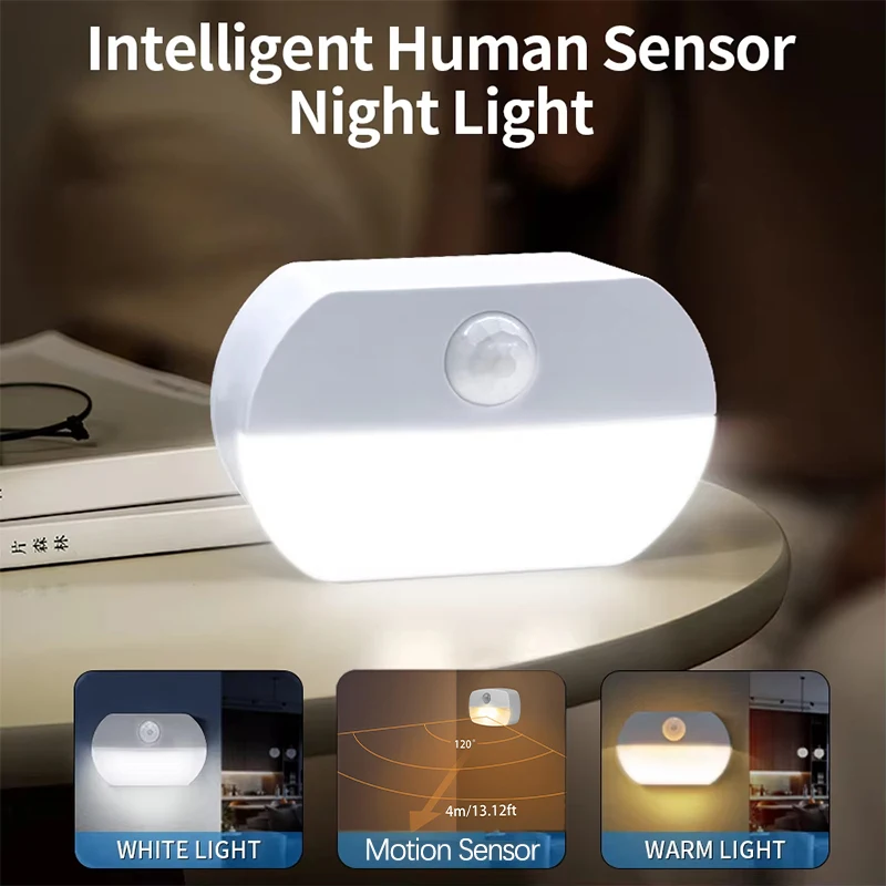 1/2/3/4/5pcs Led Night Light with Motion Sensor PIR AAA Batt