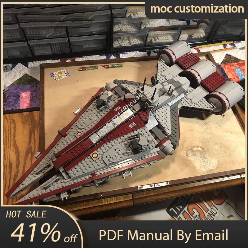 

1883pcs Moc Star Battle Arquitens-class Light-Cruiser Model Building Blocks Bricks Diy Creative Assembly Educational Toy Gift