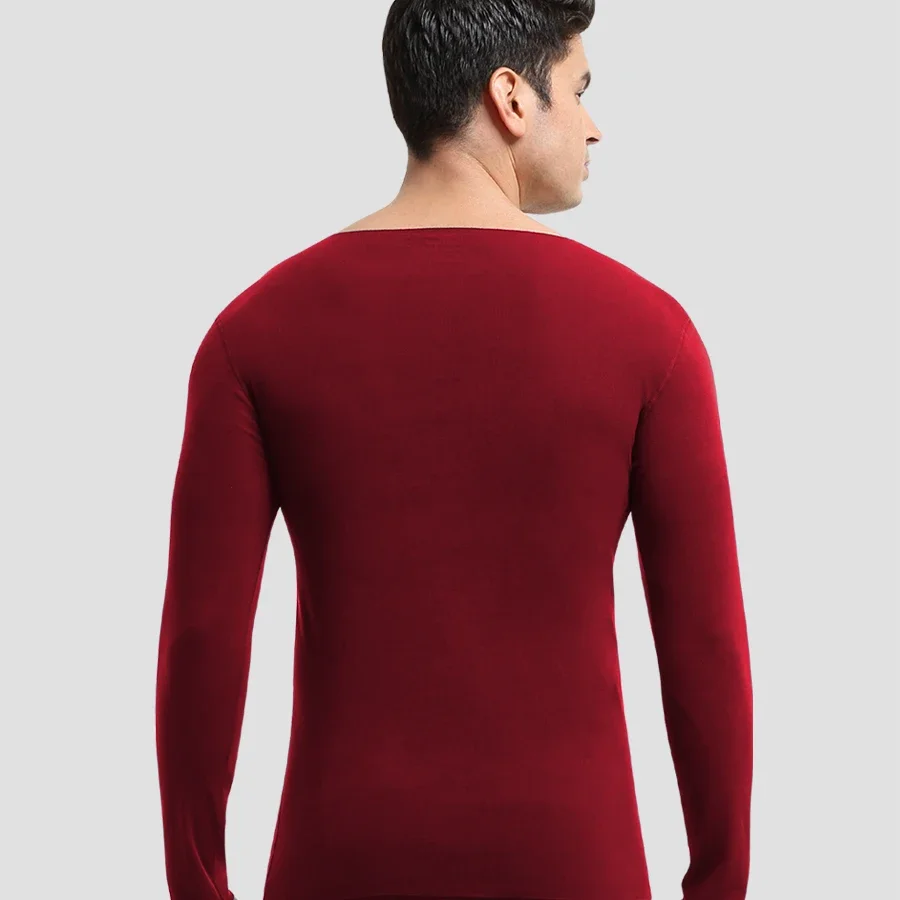 5PCS Men's thermal underwear with fleece and thickened, V-neck long Johns for autumn and winter