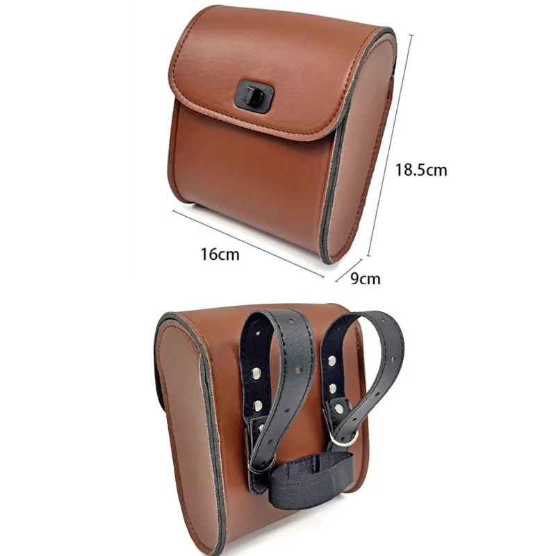 Retro Bicycle Leather Waterproof Universal Hanging Bag Electric Vehicle Scooter Handlebar Bag Bicycle Bag Bike Accessories