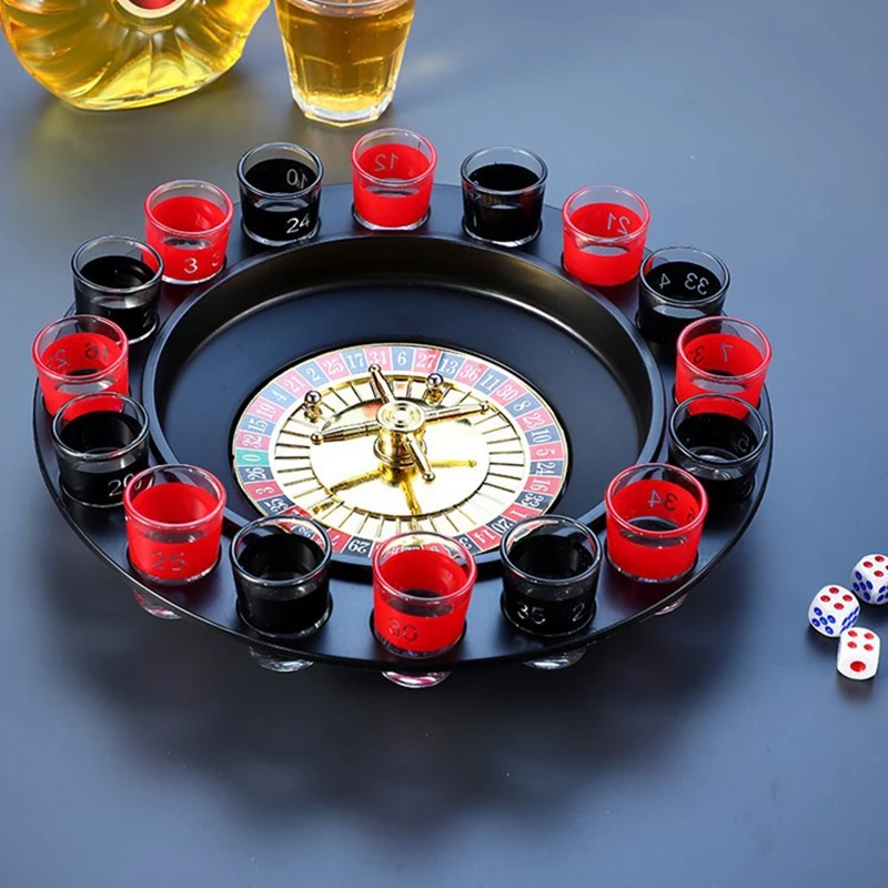 16-Hole Russian Roulette Wheel Spinning Wine Glass Game KTV Roulette Game Wine Glass Spinning Wheel