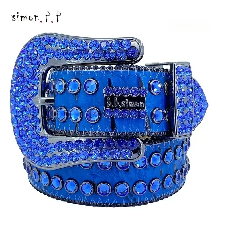 Designer Belt Bb Belts Fashion Luxury Mens Belt and Lady Belt Leather Belts Decorated with Colorful Diamonds Chain 3.8cm