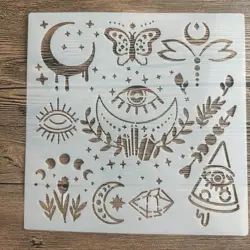 20*20 cm DIY mal voor schilderen stencils gestempeld fotoalbum reliëf papieren kaart op hout, stof, muur Moon Eye