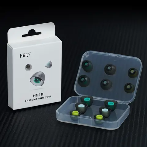 FiiO HS18 HS19 HS20 Silicon 0.4mm Thick Eartips (6 Pairs) Silicone Ear Pads For In-Ear Headphones Silicone Eartips Accessories