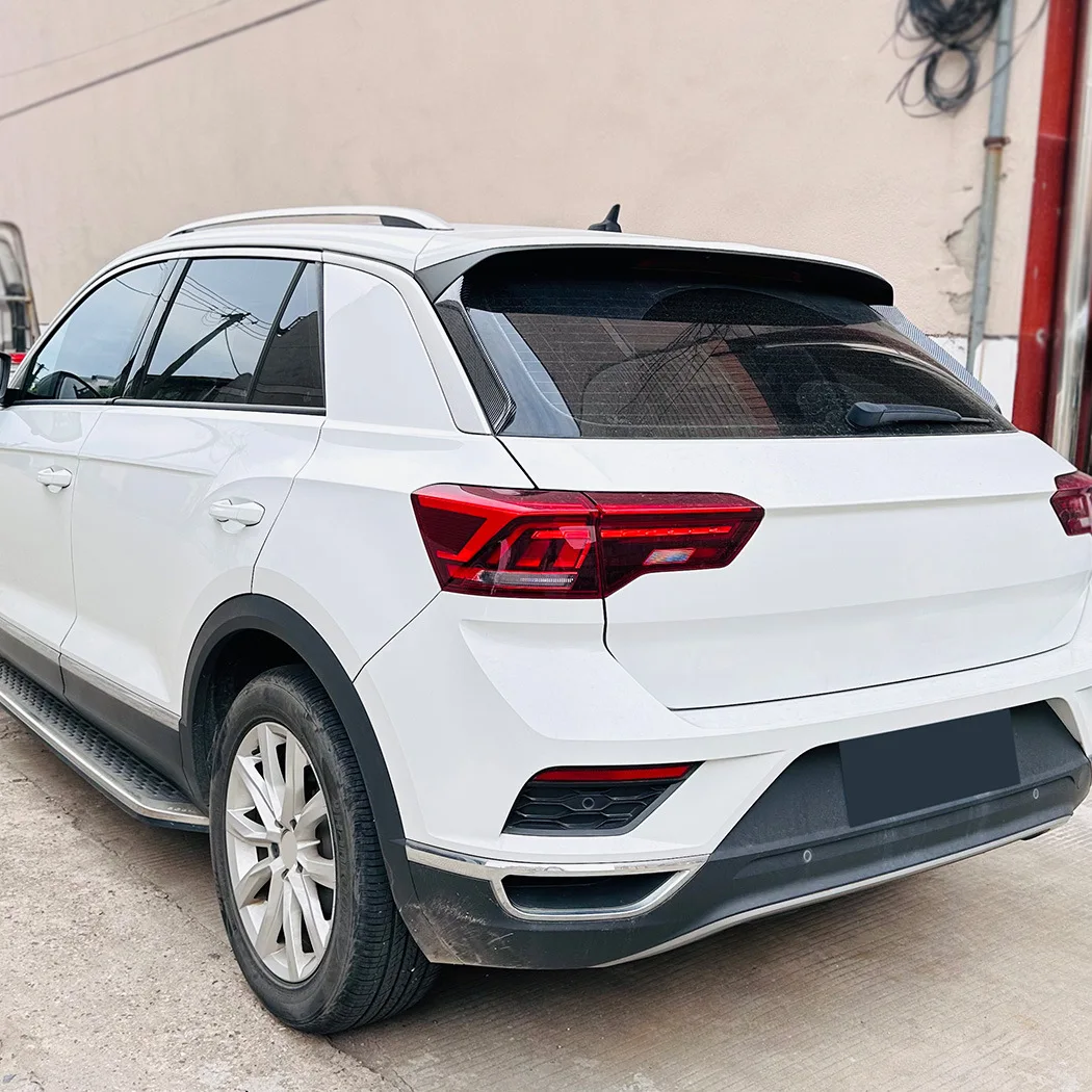Glossy black/Carbon Fiber look  Rear Window Side Spoiler Wing For Volkswagen T-Roc 2017-2025 ABS Trunk Spoiler Canard Splitter