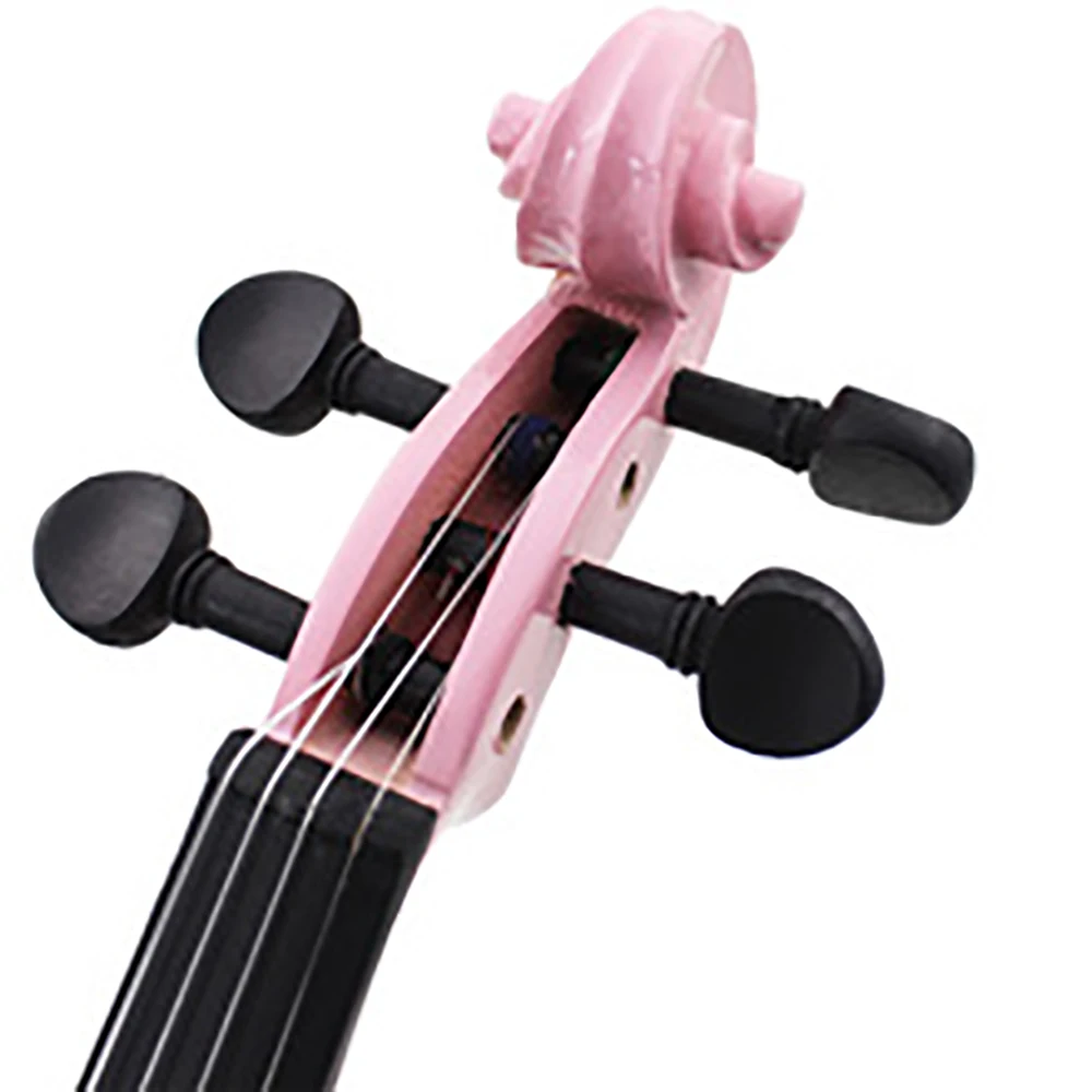 4/4 Beginners Pink Violin Maple Panel Violin with Case Bow Strings Shoulder Rest Parts Suitable Child Music Lesson Study