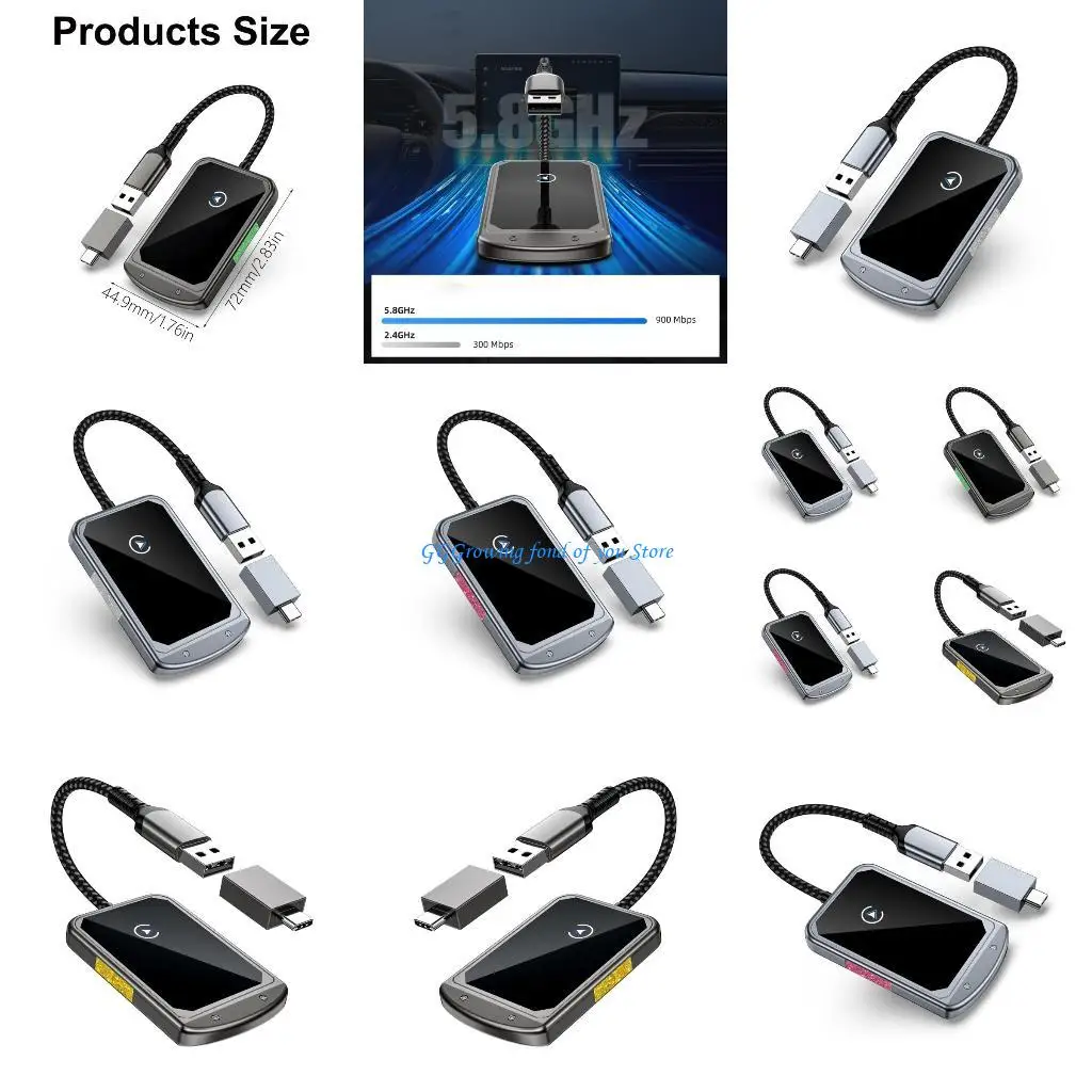 

H9EB Wireless Car Play Adapters Upgraded Factory Wire Car Play to Wireless Car Play Wireless Adapters for Car Wireless Contro