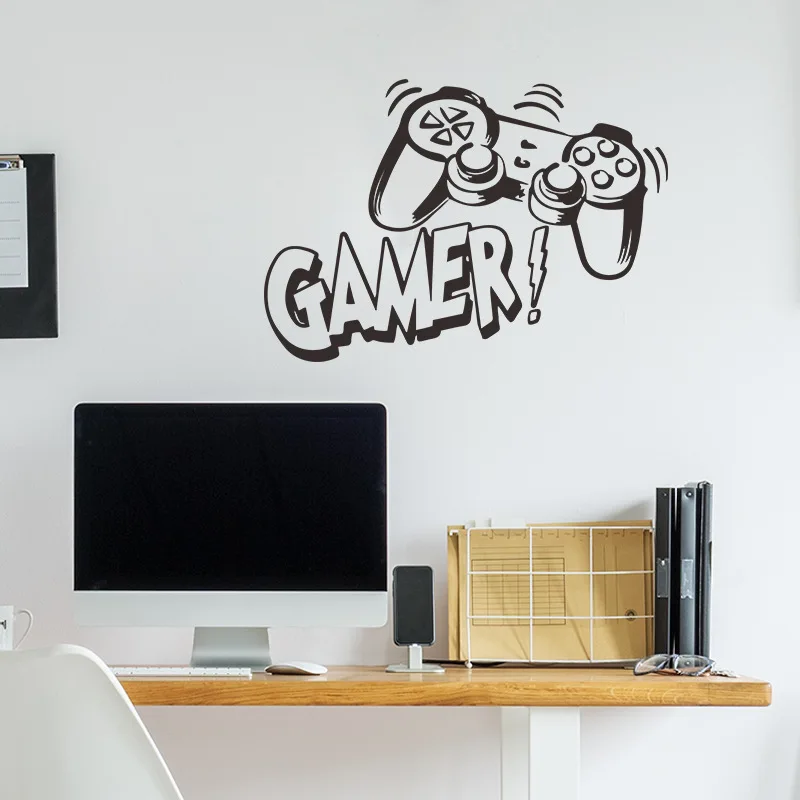 Personalized GAMEPAD 3D Vinyl Wall Stickers for Home Decoration Kids Bedroom Boy Gaming Room GAMER Zone Self-adhesive Wallpaper