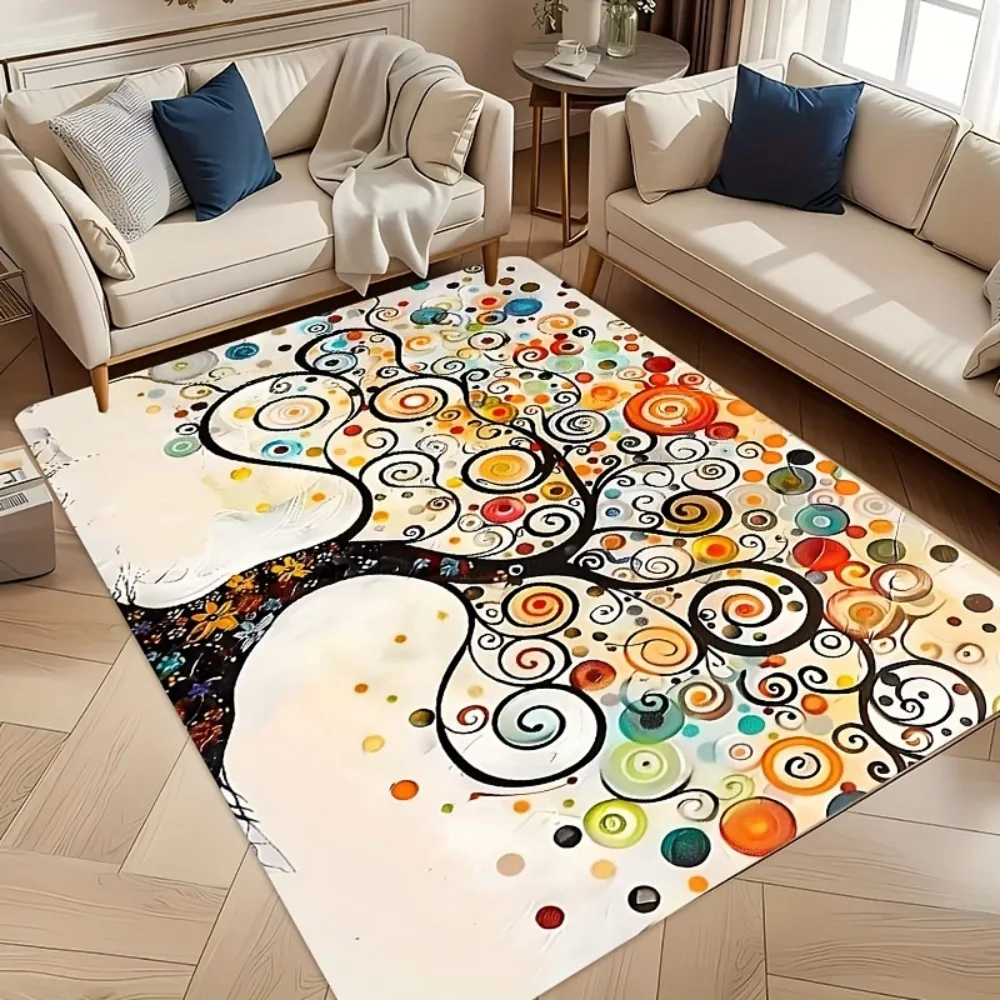 سجادة شجرة الحياة النابضة بالحياة من VIKAMA، غرفة المعيشة، الدراسة، سجادة باب ديكور المدخل، سجادة أرضية ناعمة ومريحة لديكور المنزل #2
