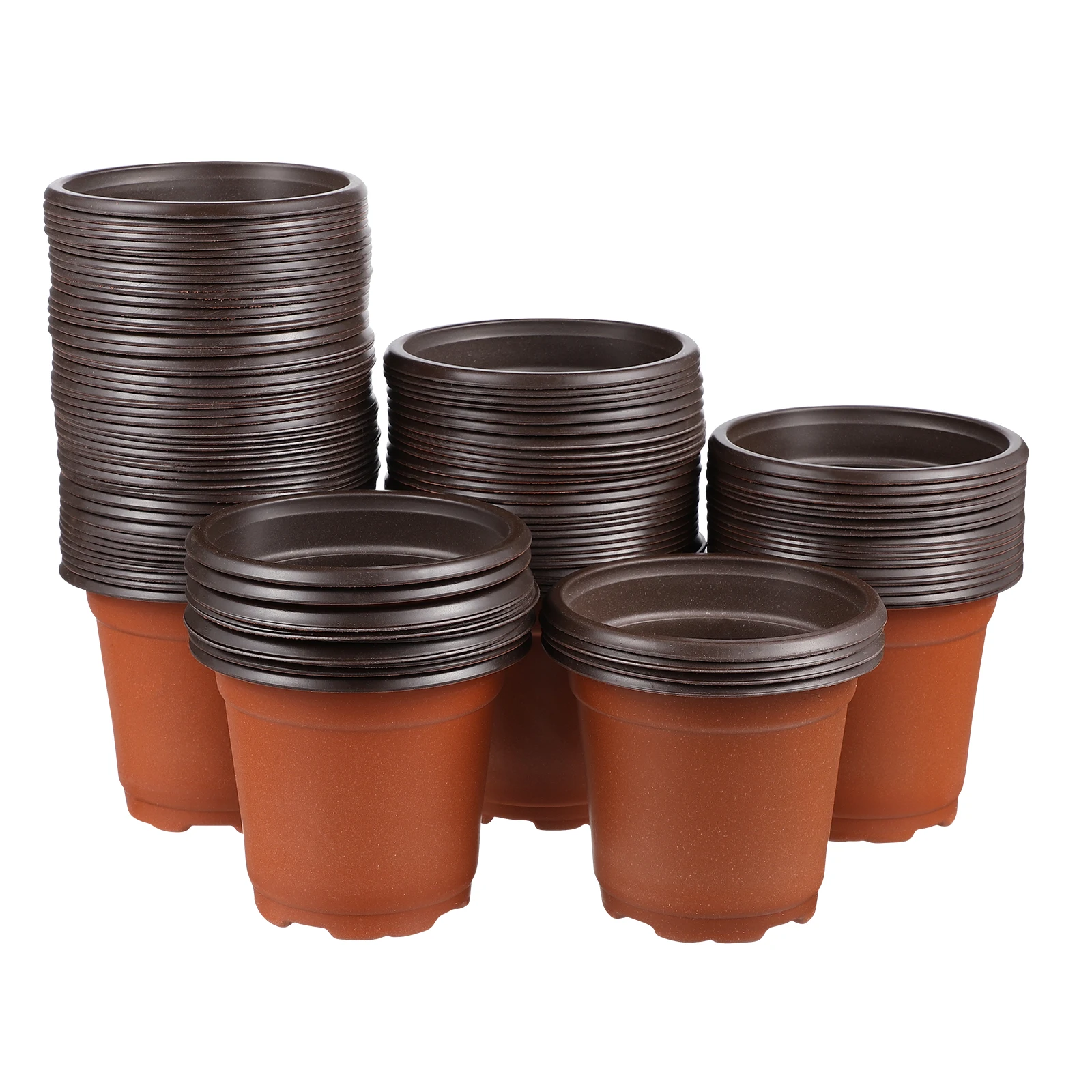 

100 Pcs Plastic Flower Pots Minimalist Containers Drainage Hole for Desk Bookshelf Balcony Garden Plants Lightweight