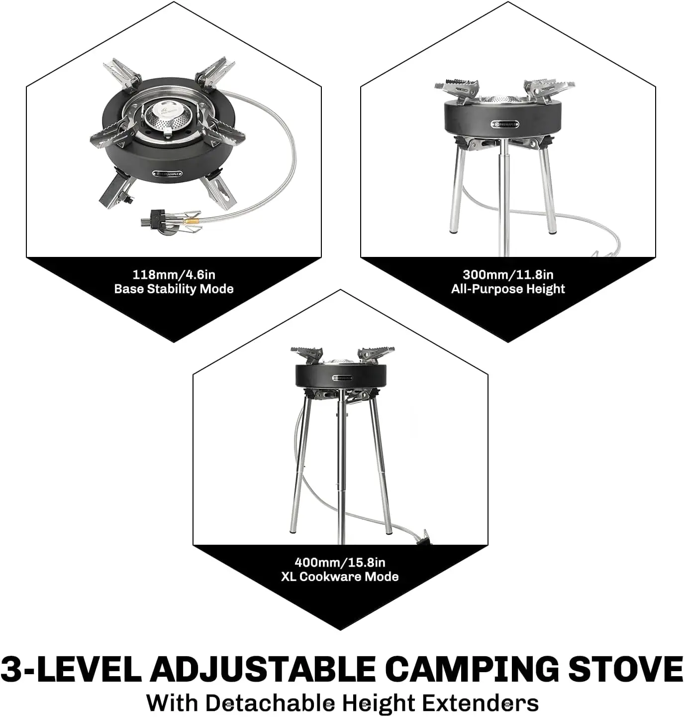 Saturn X Camping Stove - Dual Preheating, Wind-Resistant, Adjustable Height, Foldable