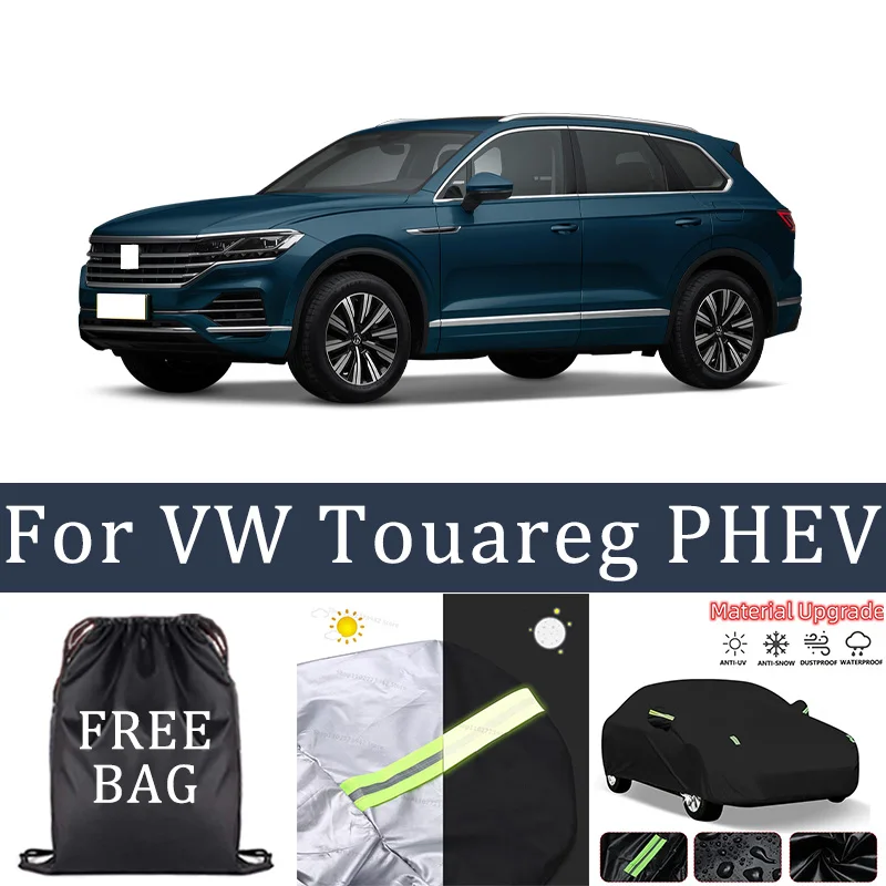 

For VW Touareg PHEV Car Cover Full Covers with Reflective Strip Dustproof UV Scratch-Resistant Sunscreen Protective cover