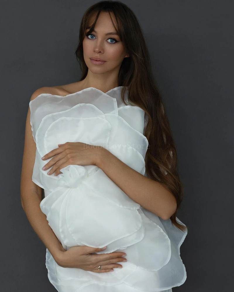 

Maternity Wedding Guest dressPregnant Women's Elegant Off-Shoulder Floral Maternity Dress for Photoshoots and Parties