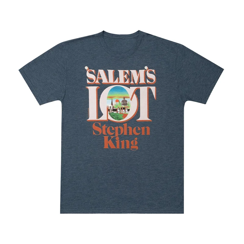 Camiseta de Manga Corta con Estampado Directo de la Serie Literaria de Stephen King, Salem's Lot, Estilo Casual, Algodón, Juvenil, Cuello Redondo, Moda de Verano