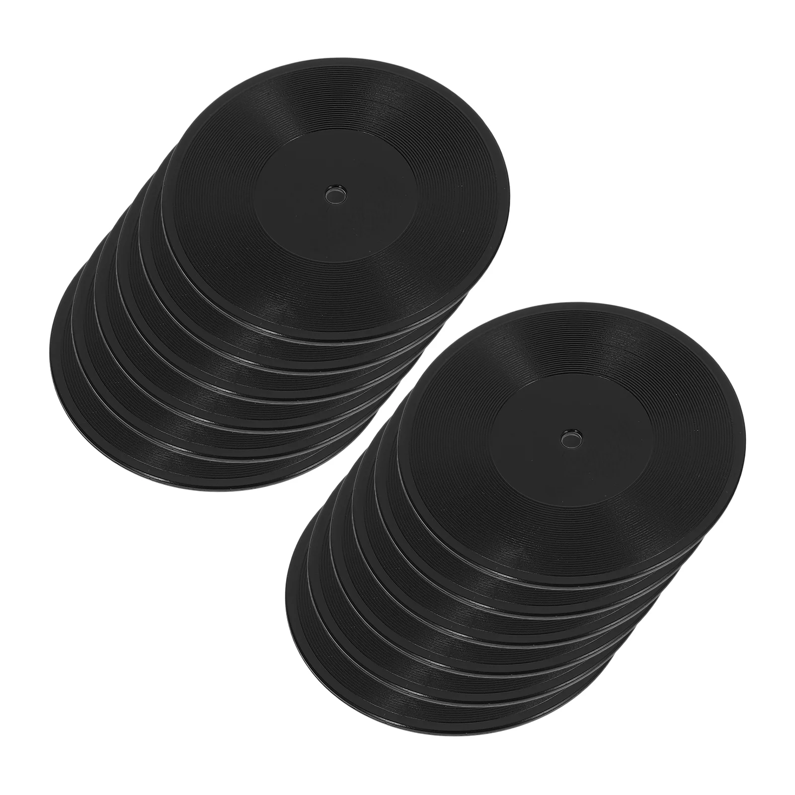 

12 Pcs Mini Vinyl Records Black Plastic Music Accessories Dollhouse Decorative Fake Record Models Miniatures For Holiday Diy